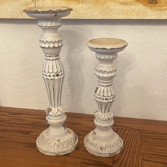 Vintage salvaged farmhouse candlesticks